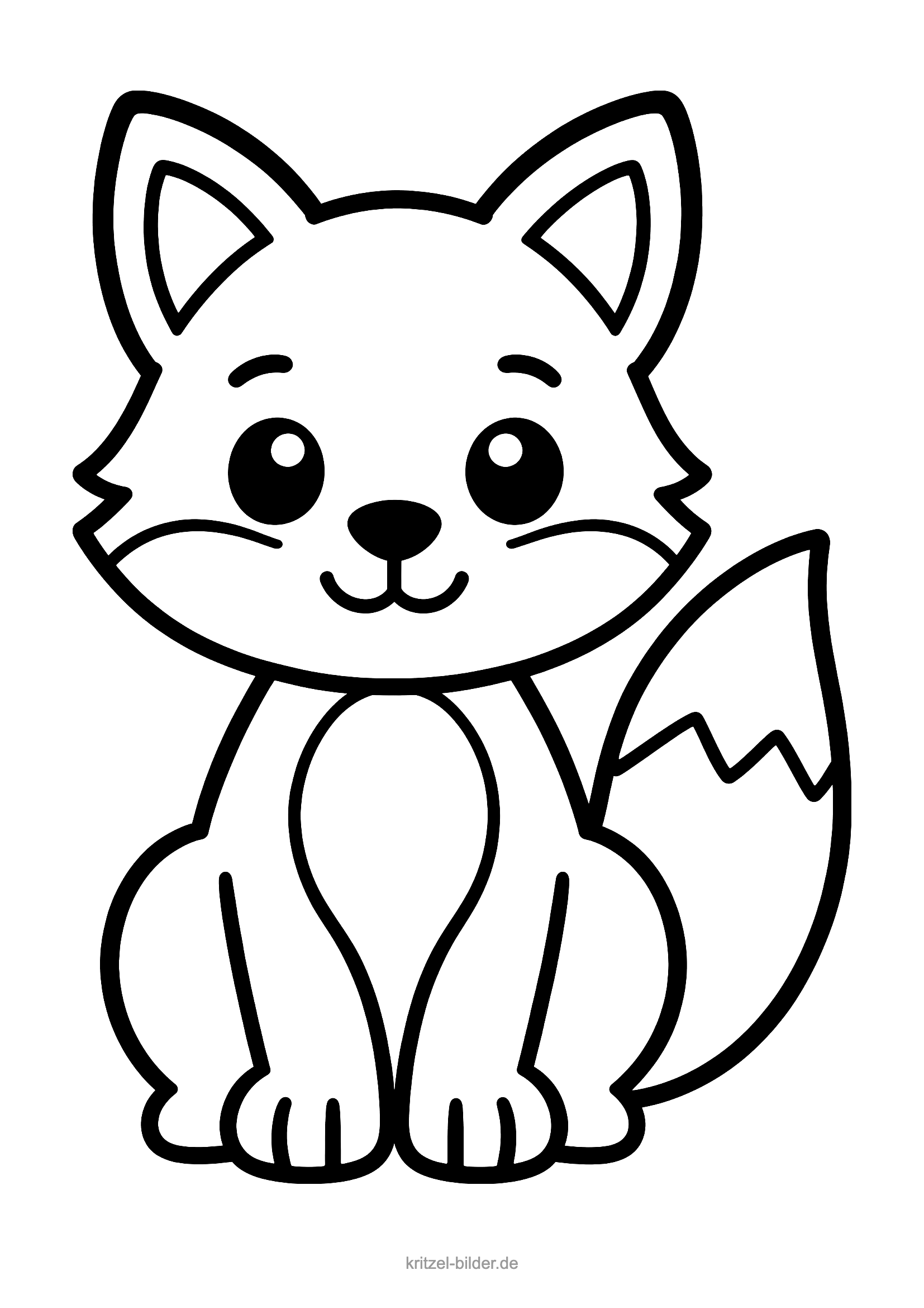 Fuchs Ausmalbild einfach