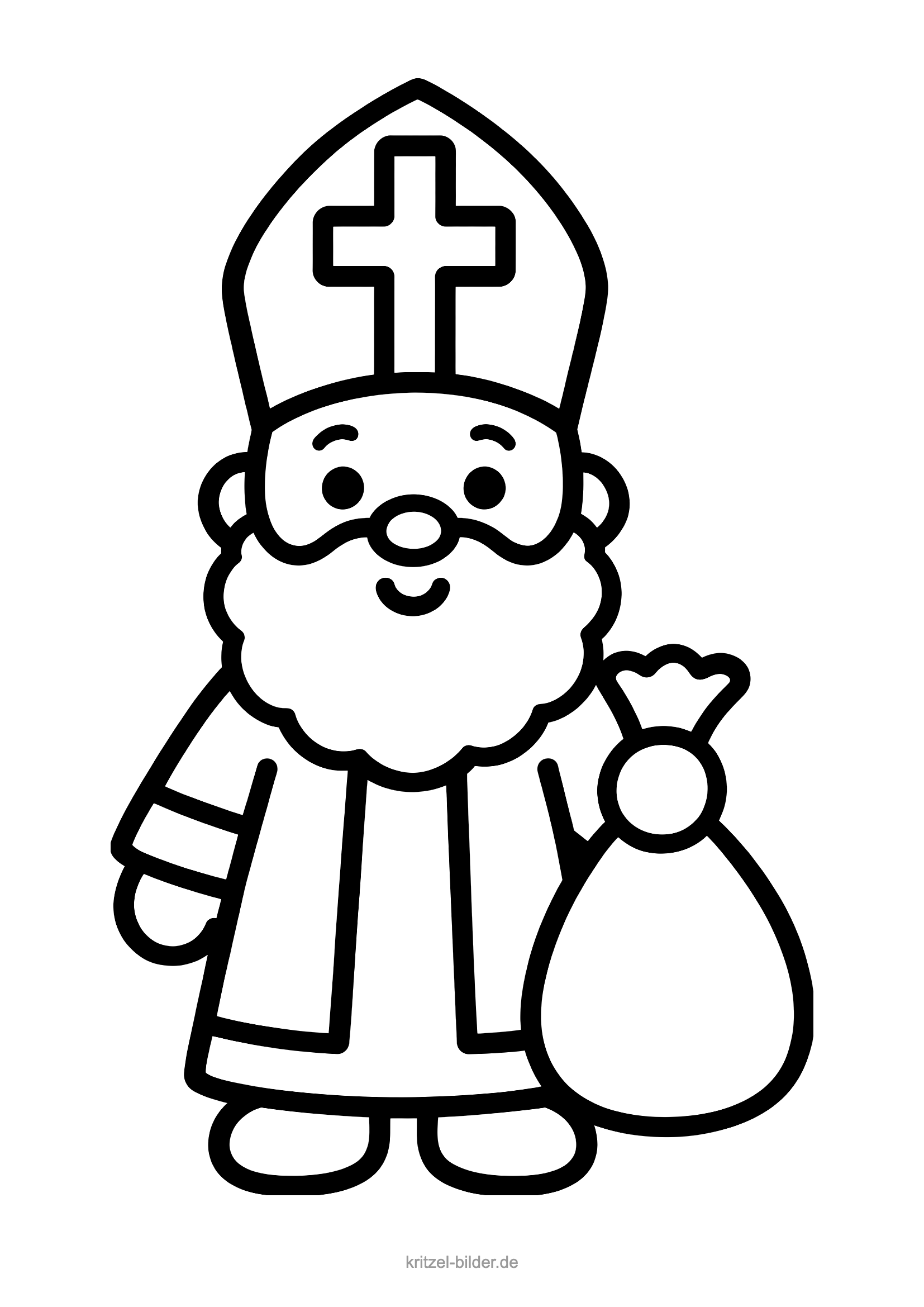 Nikolaus Ausmalbild einfach