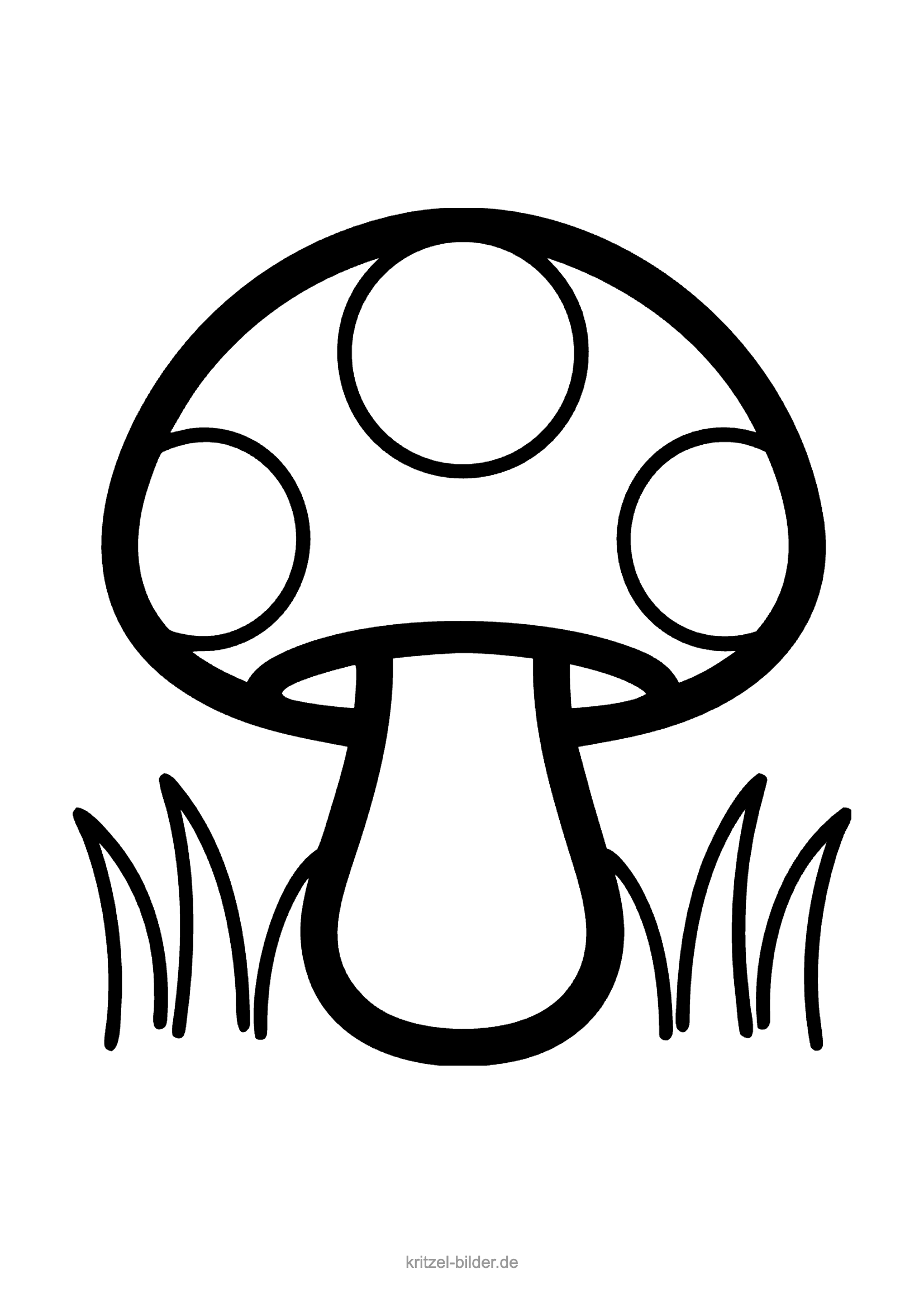 Pilz Ausmalbild einfach